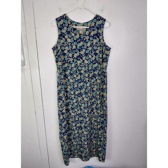 Vintage Dress Womens PM Maxi Sheath Teacher Modest Tie Waist Norton Mcnaughton - Picture 1 of 8